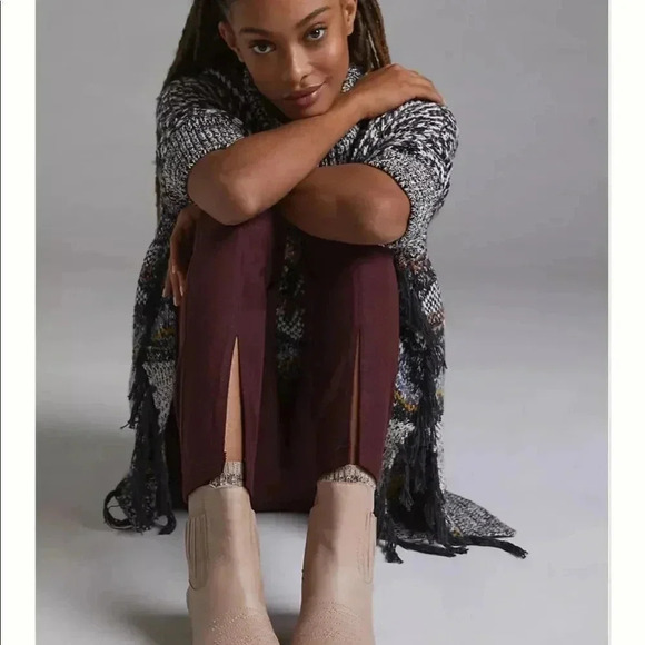 Anthropologie | Avec Les Filles Sueded Slit-Hem Leggings in Plum - Picture 3 of 7